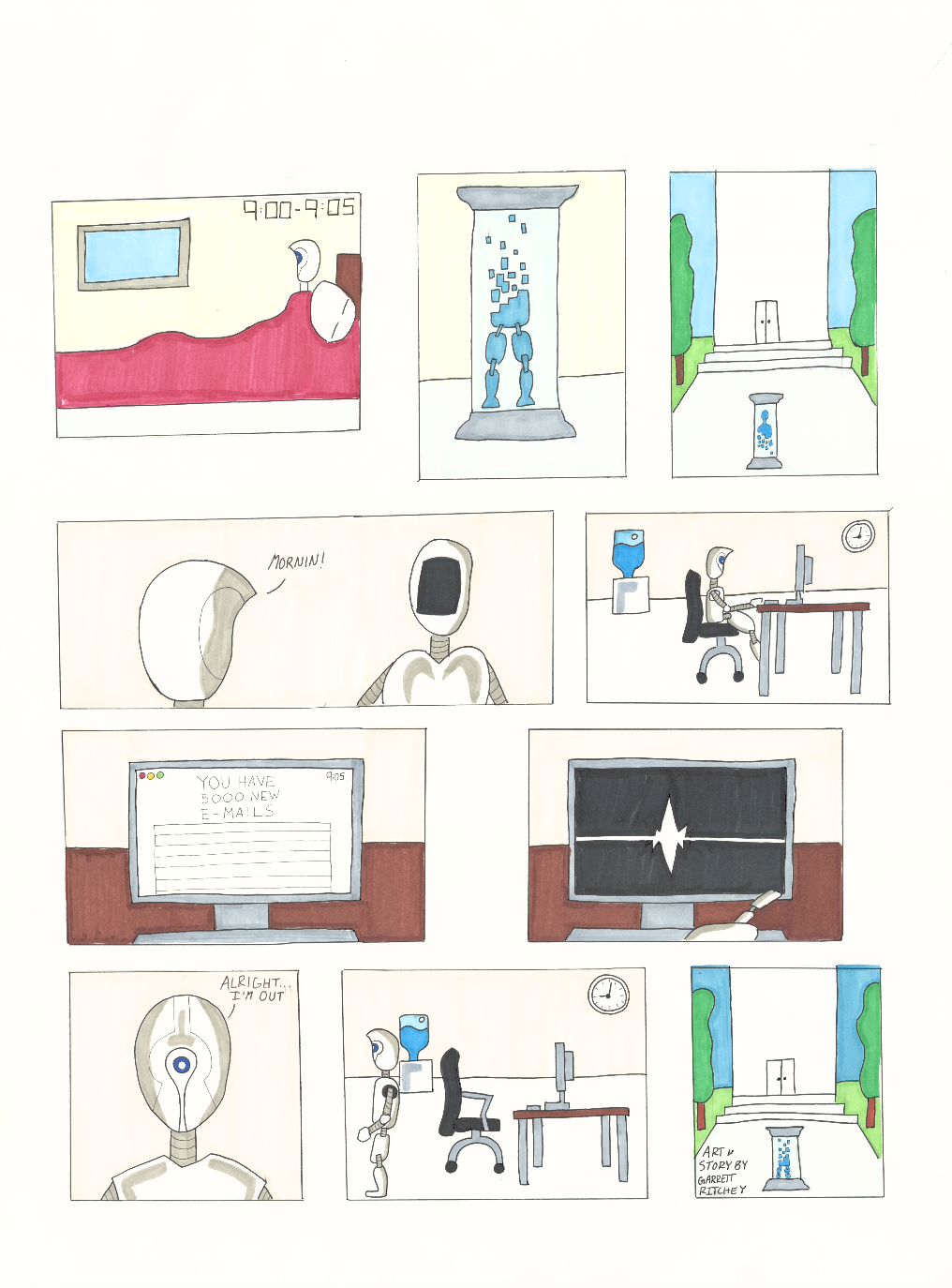 9:00–9:05 comic page