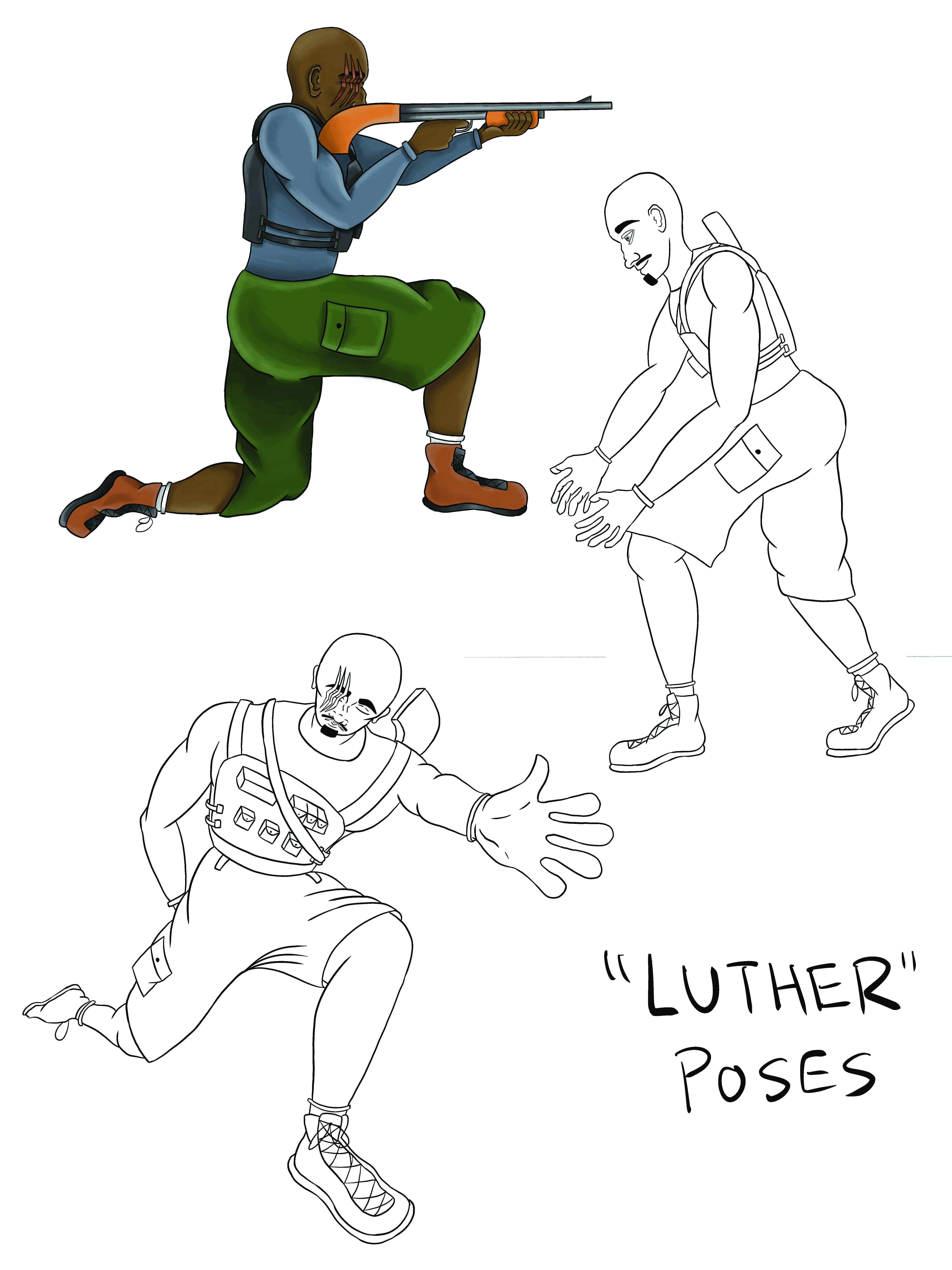 Luther poses